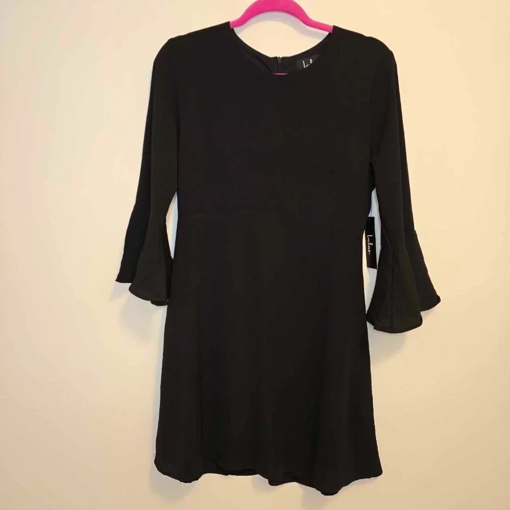 Lulus Center of Attention Black Flounce Sleeve Dress - Picture 6 of 11